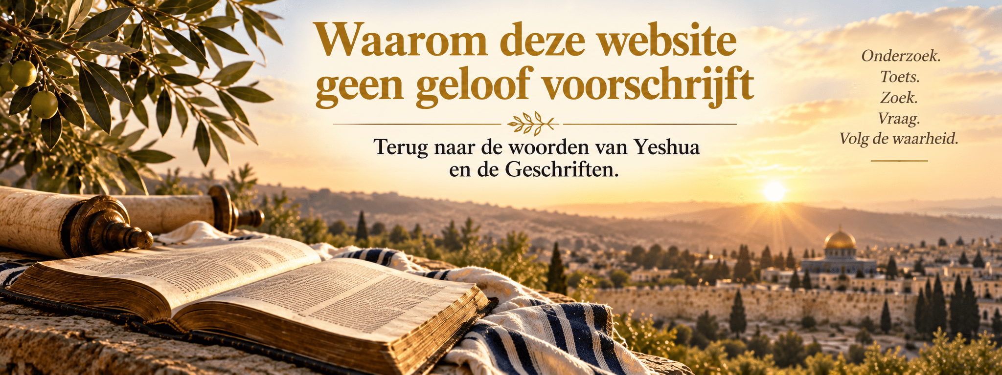 Waarom deze website geen Geloof Voorschrijft