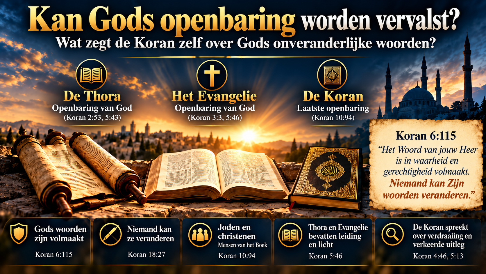 Deel 2-4. Koran 6:115, Koran 18:27 en de Onveranderlijkheid van Gods Woord